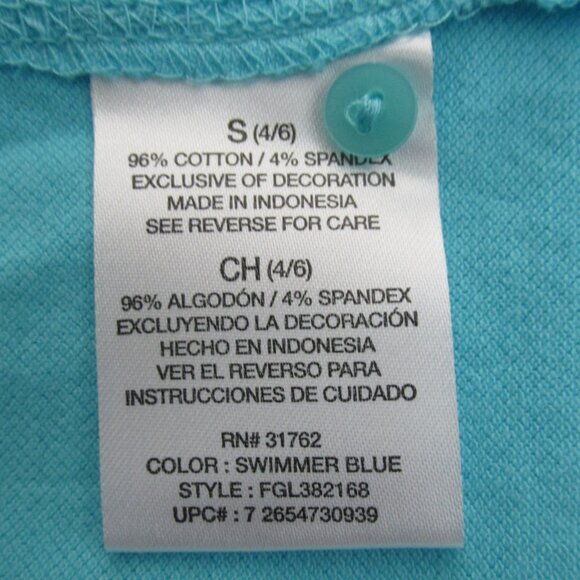 FADED GLORY WOMEN'S 'S SIZE S (4 / 6) POLO SHIRT AQUA SWIMMER BLUE TOP NWT - Picture 6 of 7